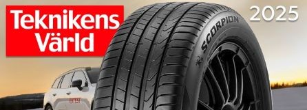 Лидер теста летних шин от Teknikens Värld 2025 – Pirelli Scorpion